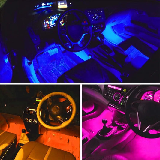 Car & Bikes RGB Atmosphere Light, Foot Light - 4 pcs