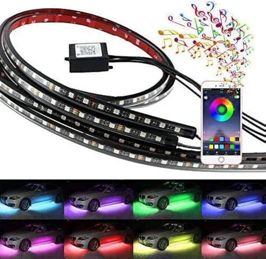 Car & Bikes RGB Atmosphere Light, Foot Light - 4 pcs